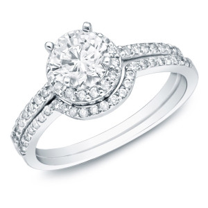 Certified 1ct Diamond Bridal Ring Set - Yaffie Gold Sparkles with Elegance