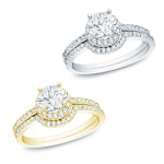 Certified 1ct Diamond Bridal Ring Set - Yaffie Gold Sparkles with Elegance