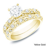 Certified Diamond Bridal Set with Yaffie Gold and 1ct TDW