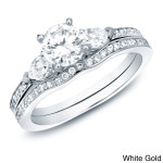 Certified 1ct TDW Diamond Bridal Set - Yaffie Gold