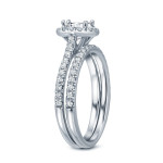 Emerald Diamond Halo Set: Yaffie Gold & Certified 1ct TDW Bridal Ring