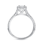 Certified Princess Diamond Halo Bridal Ring Set - Yaffie Gold 1ct TDW