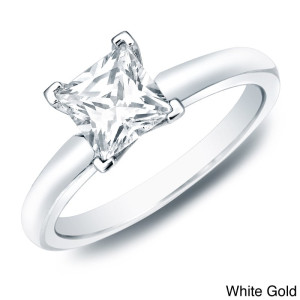 Certified Princess Diamond Solitaire Ring - Yaffie Gold, 1ct TDW
