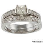 Certified Princess-Cut Diamond Bridal Set with 1ct TDW - Yaffie Gold