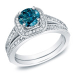 Golden Yaffie Bridal Ring Set with 1ct TDW of Diamond