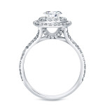 Double Halo Engagement Ring with a 1ct TDW Yaffie Gold Diamond