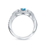 Blue-White Halo Diamond Ring - Yaffie Gold, 1ct TDW - Perfect for Your Engagement!