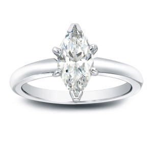 Engagement Ring with Marquise Diamond and 1ct TDW in Yaffie Gold