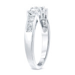 Yaffie Princess-Cut 3-Stone Engagement Ring with 1ct of Shimmering Gold Diamonds.