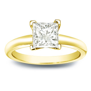 Gold Yaffie Princess-cut Diamond Solitaire Engagement Ring - 1ct TDW