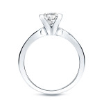 Golden V-End Solitaire Engagement Ring with 1ct TDW Princess-cut Diamond