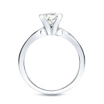 Regal Radiance: Yaffie Gold Princess-cut Diamond V-End Solitaire Engagement Ring with 1ct TDW