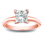 Regal Radiance: Yaffie Gold Princess-cut Diamond V-End Solitaire Engagement Ring with 1ct TDW