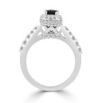 Yaffie ™ Custom Round Black Diamond Halo Engagement Ring - 1ct TDW, in Gold