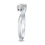 Gold Yaffie Engagement Ring with 1 Carat TDW Round Diamond - 2 Stone Sparkler