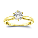 Golden Yaffie 1ct TDW Round Diamond 6-Prong Engagement Ring