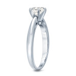 Solitary Forever: Yaffie Gold Diamond Engagement Ring - 1ct TDW Round Cut with 6-Prongs.