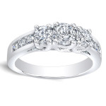 The Stunning Yaffie Gold 1ct TDW Round Diamond 3-stone Engagement Ring