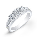 The Stunning Yaffie Gold 1ct TDW Round Diamond 3-stone Engagement Ring