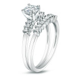 Golden Yaffie Bridal Ring Set with 1ct TDW Sparkling Round Diamond