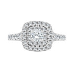 Engage in Elegance with Yaffie Gold 1ct Round Diamond Double Halo Ring.
