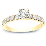 Golden Yaffie, Round Diamond Engagement Ring with 1ct TDW