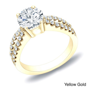 Golden Yaffie, Round Diamond Engagement Ring with 1ct TDW