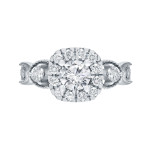 Sparkling Yaffie Gold Halo Diamond Engagement Ring - 1ct Total
