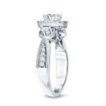 Sparkling Yaffie Gold Halo Diamond Engagement Ring - 1ct Total