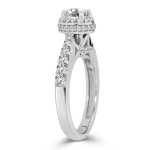 Engage in Elegance with Yaffie Gold 1ct Total Diamond Weight Round Halo Engagement Ring