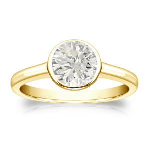 Golden Yaffie 1ct Sparkling Round Diamond Engagement Ring