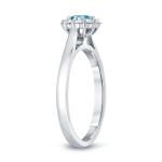 Introducing 1ct TDW Blue Diamond Halo Engagement Ring by Yaffie Gold.
