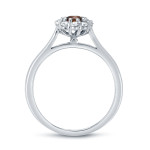 Golden Yaffie: 1ct Round Brown Diamond Halo Engagement Ring