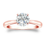 Sparkling Yaffie Gold Solitaire Engagement Ring with 1ct TDW Round-cut Diamond