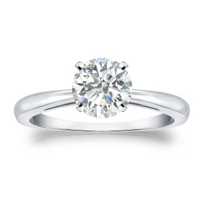 Sparkling Yaffie Gold Solitaire Engagement Ring with 1ct TDW Round-cut Diamond