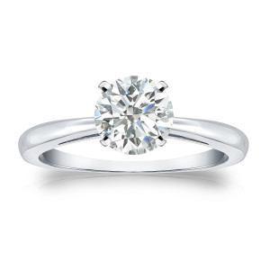 Sparkling Yaffie Gold Solitaire: 1ct Round-cut Diamond Engagement Ring