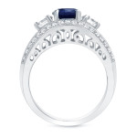 Shimmering Yaffie Gold Engagement Ring with 1ct Sapphire and Diamond Sparkle