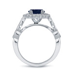 Blue Sapphire and Diamond Bridal Ring Set with Yaffie Gold Oval Elegance