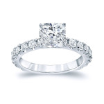 Certified Cushion Diamond Engagement Ring - Yaffie Gold, 2.5ct TDW