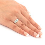 Certified Oval Cut Diamond Ring - gleaming with 2 1/3ct TDW, from the elegant line of Yaffie Gold.