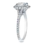 Certified 2 1/3ct TDW Round-Cut Diamond Halo Engagement Ring - Yaffie Gold