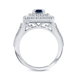 Sapphire & Diamond Bridal Ring Set with Yaffie Gold Cluster