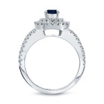 Sapphire and Diamond Engagement Ring with Yaffie Gold Cluster (2/5ct and 3/5ct TDW)