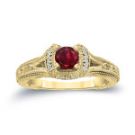 Ruby and Diamond Engagement Ring with a Yaffie Gold Flair