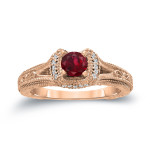 Ruby and Diamond Engagement Ring with a Yaffie Gold Flair