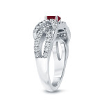 Sparkling Yaffie Gold Engagement Ring with Ruby and Diamond Accentuates Your Love