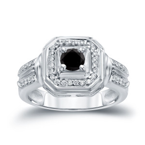 Custom Black Diamond Engagement Ring with 2/5ct TDW - Crafted by Yaffie™ in Gold
