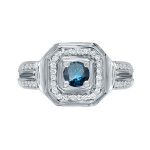 Blue Diamond Engagement Ring with Yaffie Gold, 2/5ct TDW