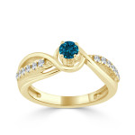Blue Diamond Engagement Ring with Yaffie Gold, 2/5ct TDW