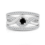 Yaffie Braided Black Diamond Engagement Ring with 2/5ct TDW in Stunning Gold Finish